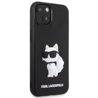 Custodia per Apple iPhone 14 Plus, Karl Lagerfeld, 3D Rubber Choupette, Nera