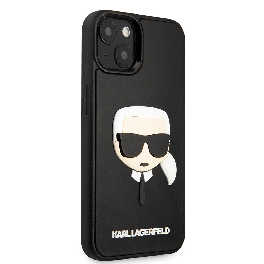 Custodia per Apple iPhone 14 Plus, Karl Lagerfeld, 3D Rubber Karl's Head, Nera