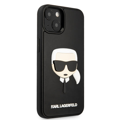 Custodia per Apple iPhone 14 Plus, Karl Lagerfeld, 3D Rubber Karl's Head, Nera