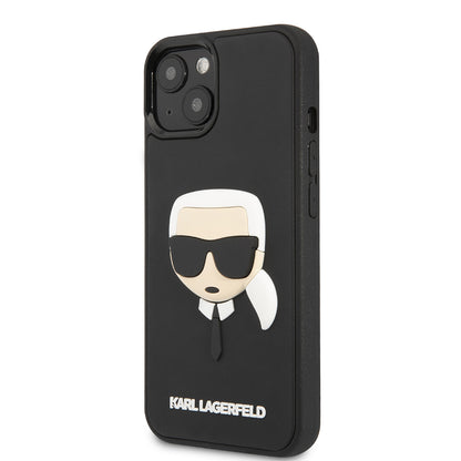 Custodia per Apple iPhone 14 Plus, Karl Lagerfeld, 3D Rubber Karl's Head, Nera