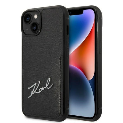 Étui pour Apple iPhone 14 Plus, Karl Lagerfeld, Cardslots Signature Logo, Noir