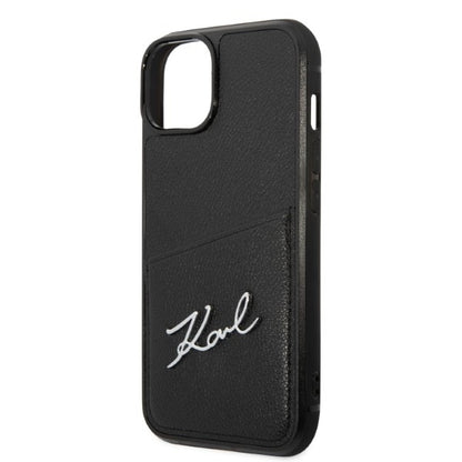 Étui pour Apple iPhone 14 Plus, Karl Lagerfeld, Cardslots Signature Logo, Noir
