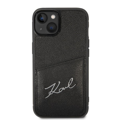 Étui pour Apple iPhone 14 Plus, Karl Lagerfeld, Cardslots Signature Logo, Noir