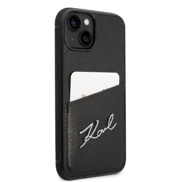 Étui pour Apple iPhone 14 Plus, Karl Lagerfeld, Cardslots Signature Logo, Noir