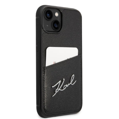 Étui pour Apple iPhone 14 Plus, Karl Lagerfeld, Cardslots Signature Logo, Noir