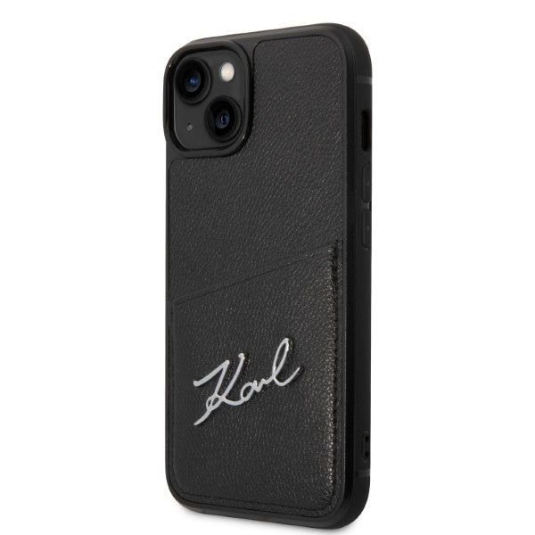 Étui pour Apple iPhone 14 Plus, Karl Lagerfeld, Cardslots Signature Logo, Noir