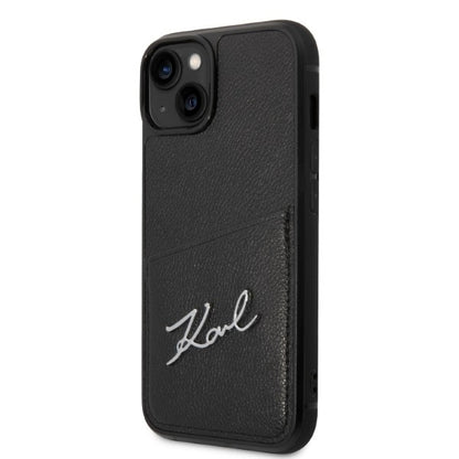 Étui pour Apple iPhone 14 Plus, Karl Lagerfeld, Cardslots Signature Logo, Noir