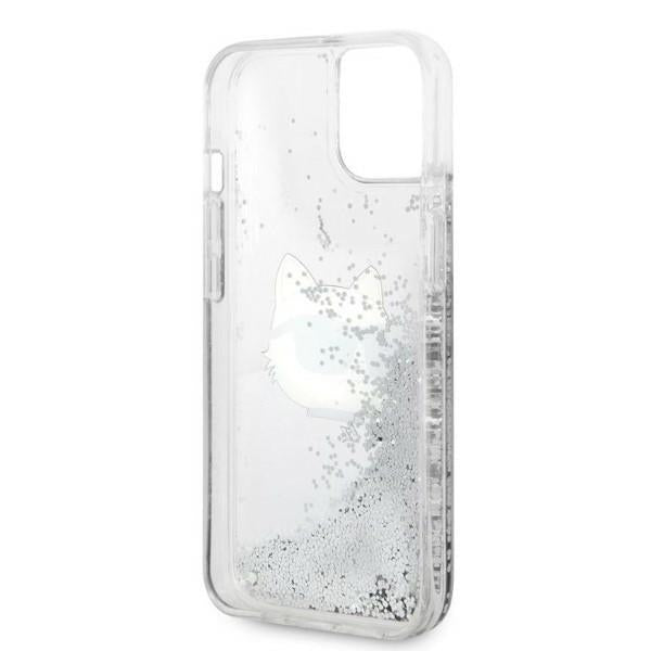 Custodia per Apple iPhone 14 Plus, Karl Lagerfeld, Glitter Choupette's Head, Argento