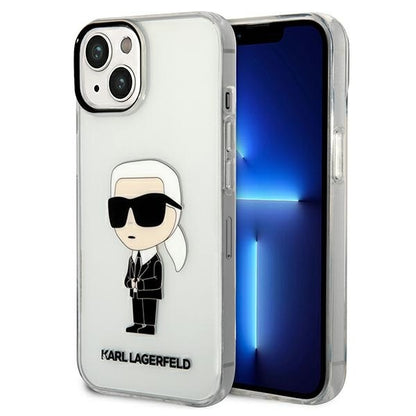 Custodia per Apple iPhone 14 Plus, Karl Lagerfeld, Ikonik Karl, Trasparente