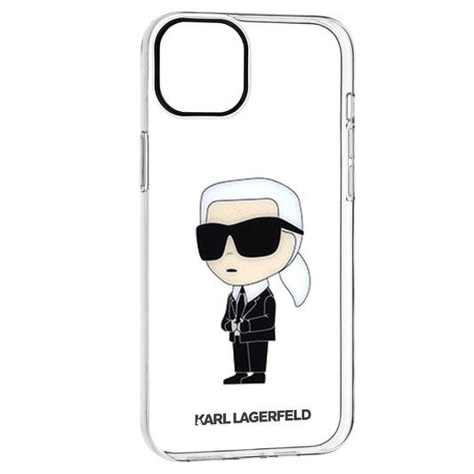 Custodia per Apple iPhone 14 Plus, Karl Lagerfeld, Ikonik Karl, Trasparente