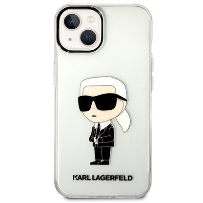 Custodia per Apple iPhone 14 Plus, Karl Lagerfeld, Ikonik Karl, Trasparente