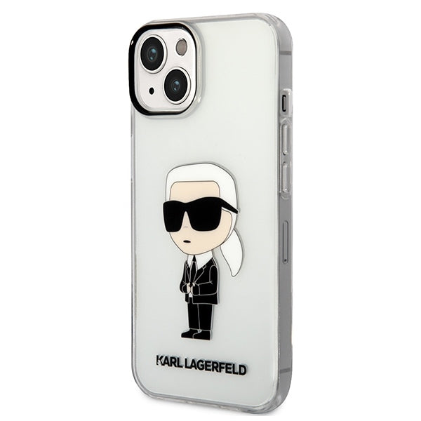 Custodia per Apple iPhone 14 Plus, Karl Lagerfeld, Ikonik Karl, Trasparente