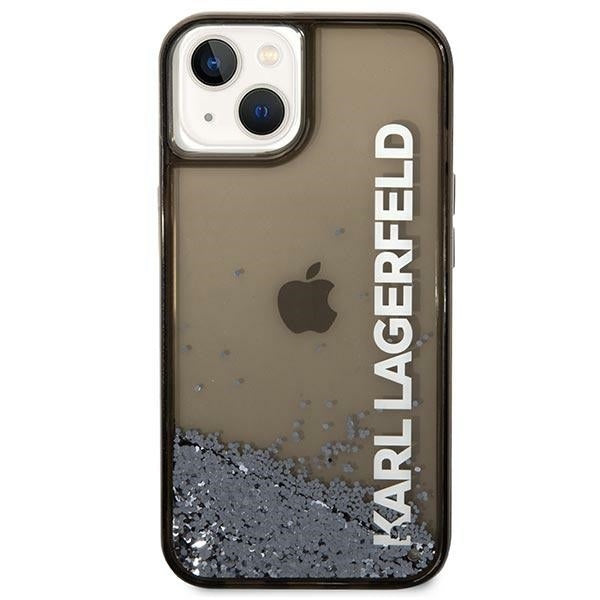 Étui pour Apple iPhone 14 Plus, Karl Lagerfeld, Liquid Glitter KL Logo, Noir