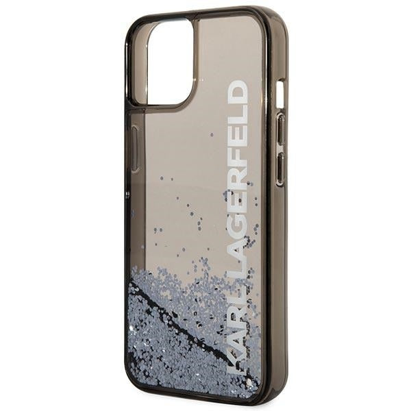 Étui pour Apple iPhone 14 Plus, Karl Lagerfeld, Liquid Glitter KL Logo, Noir