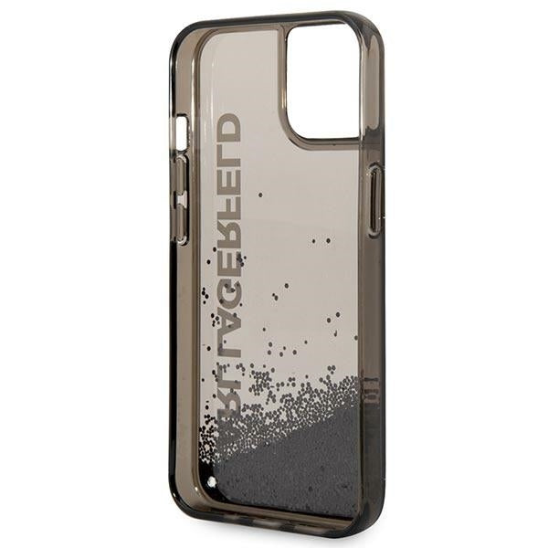 Étui pour Apple iPhone 14 Plus, Karl Lagerfeld, Liquid Glitter KL Logo, Noir
