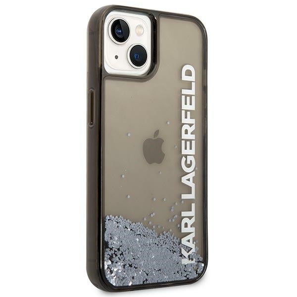 Étui pour Apple iPhone 14 Plus, Karl Lagerfeld, Liquid Glitter KL Logo, Noir