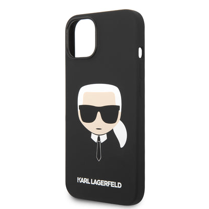 Étui pour Apple iPhone 14 Plus, Karl Lagerfeld, Silicone Tête de Karl, Noir