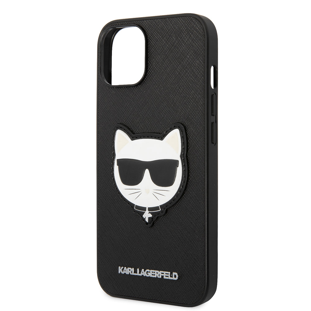 Custodia per Apple iPhone 14 Plus, Karl Lagerfeld, Saffiano Choupette's Head, Nera