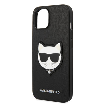 Custodia per Apple iPhone 14 Plus, Karl Lagerfeld, Saffiano Choupette's Head, Nera