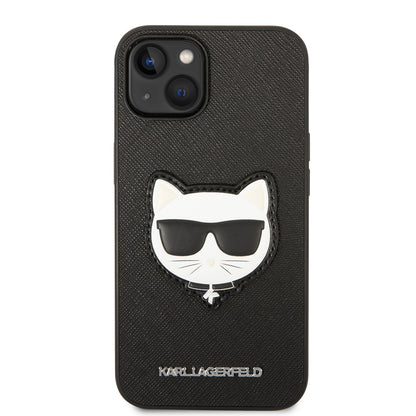 Custodia per Apple iPhone 14 Plus, Karl Lagerfeld, Saffiano Choupette's Head, Nera