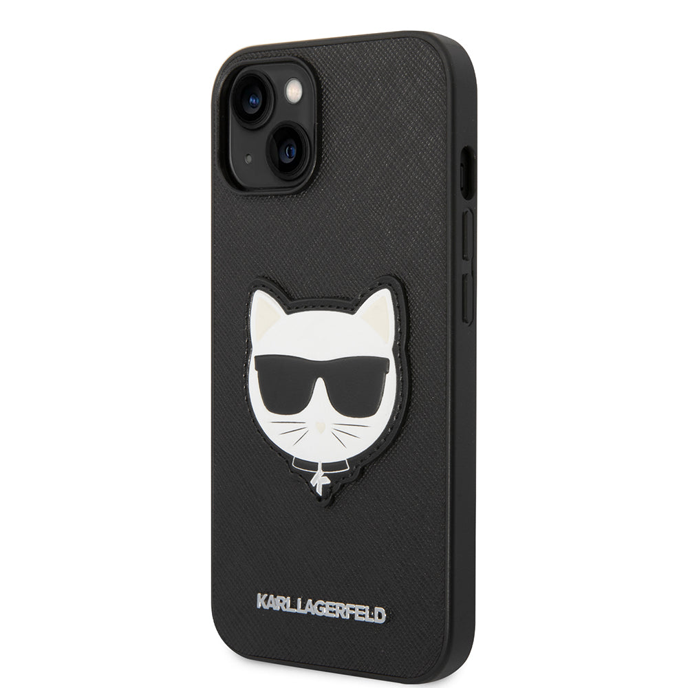 Custodia per Apple iPhone 14 Plus, Karl Lagerfeld, Saffiano Choupette's Head, Nera