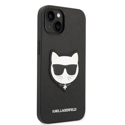 Custodia per Apple iPhone 14 Plus, Karl Lagerfeld, Saffiano Choupette's Head, Nera