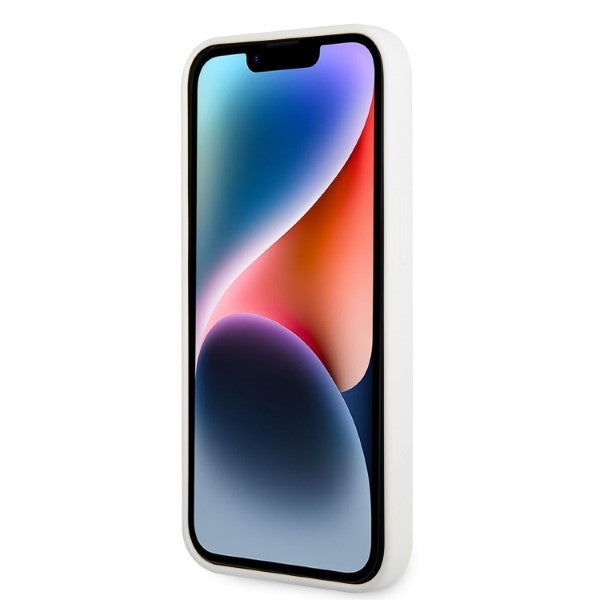 Étui pour Apple iPhone 14 Plus, Karl Lagerfeld, Silicone Ikonik Karl, Blanc