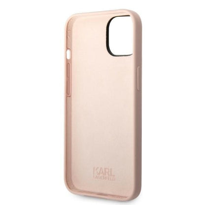 Custodia per Apple iPhone 14 Plus, Karl Lagerfeld, Silicone Ikonik Karl, Rosa