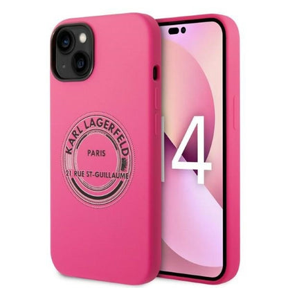 Custodia per Apple iPhone 14 Plus, Karl Lagerfeld, Silicone RSG, Rosa