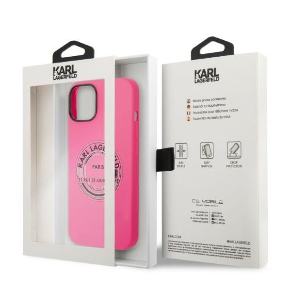 Custodia per Apple iPhone 14 Plus, Karl Lagerfeld, Silicone RSG, Rosa