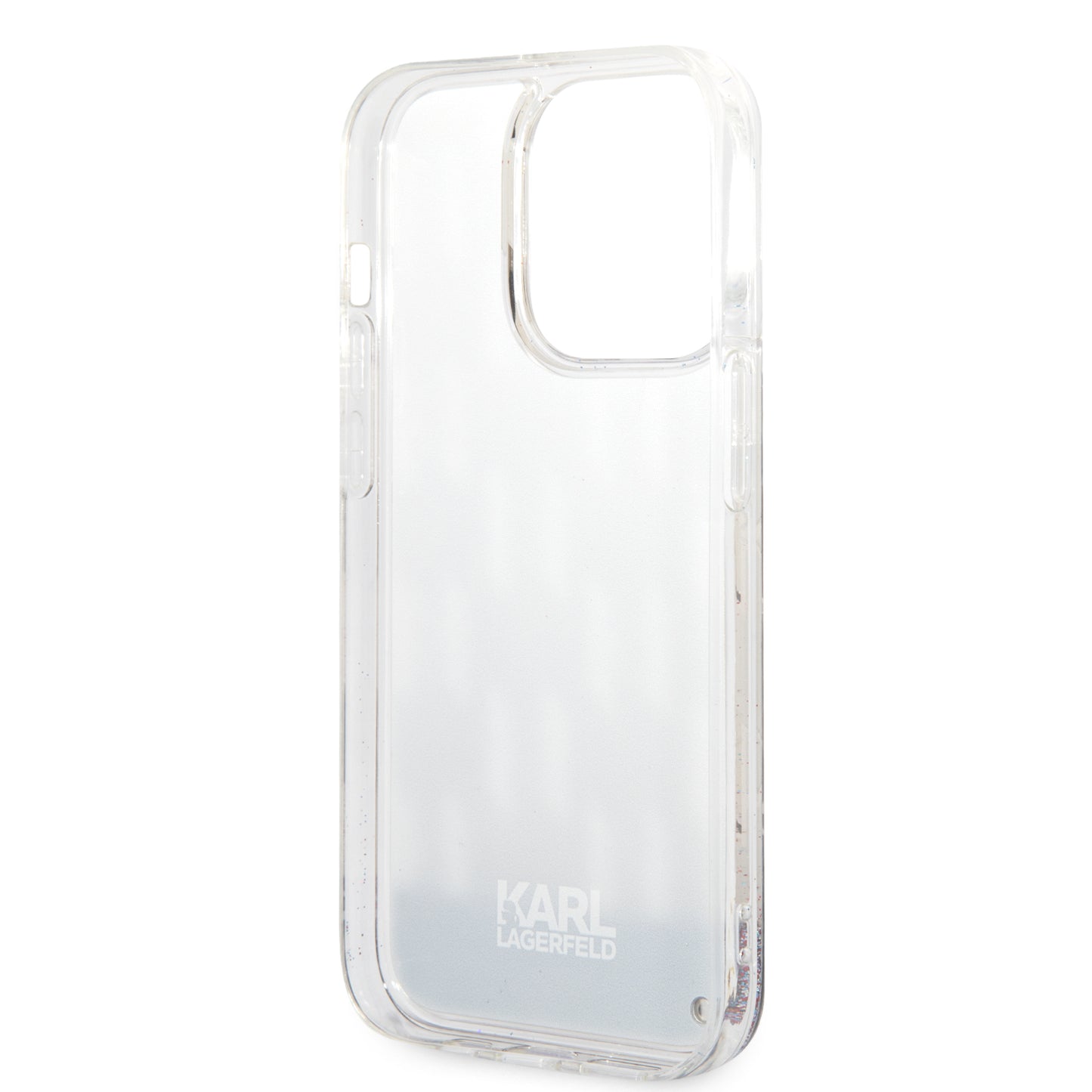 Custodia per Apple iPhone 14 Pro, Karl Lagerfeld, Liquid Glitter Monogram, Argento