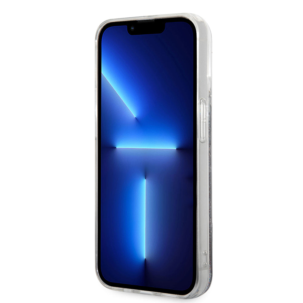 Hülle für Apple iPhone 14 Pro, Karl Lagerfeld, Liquid Glitter Monogram, Schwarz