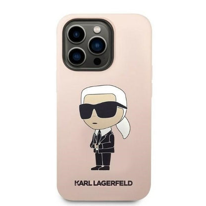 Hülle für Apple iPhone 14 Pro, Karl Lagerfeld, Silicone Ikonik NFT, Rosa