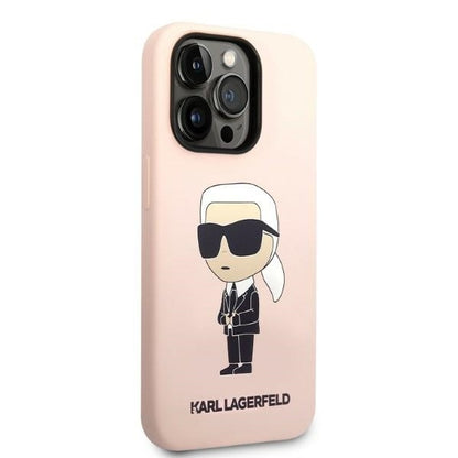 Hülle für Apple iPhone 14 Pro, Karl Lagerfeld, Silicone Ikonik NFT, Rosa