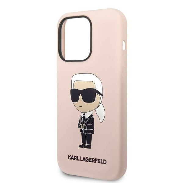 Custodia per Apple iPhone 14 Pro Max, Karl Lagerfeld, Silicone Ikonik NFT, Rosa