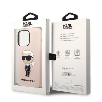 Custodia per Apple iPhone 14 Pro Max, Karl Lagerfeld, Silicone Ikonik NFT, Rosa