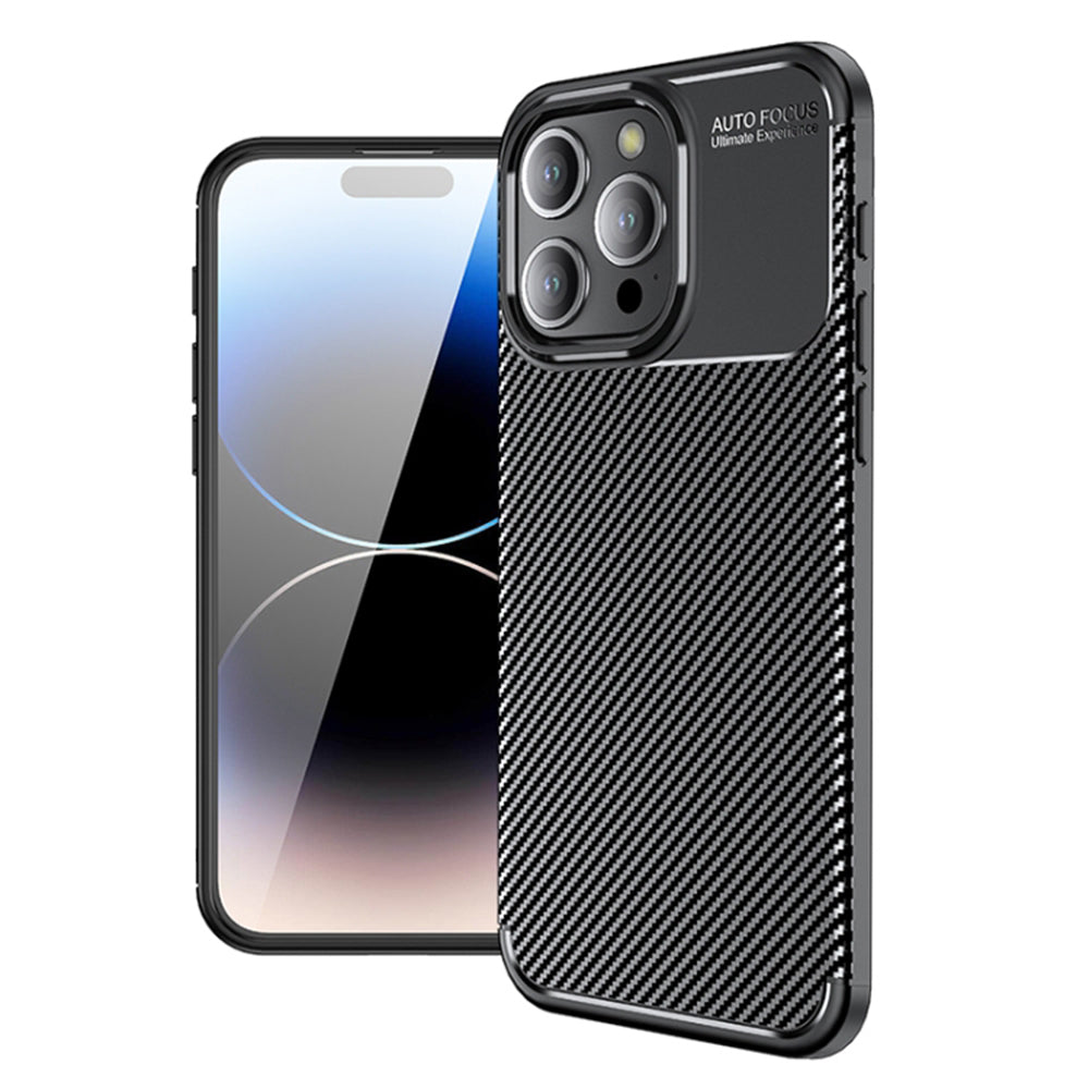 Custodia per Apple iPhone 14 Pro, Techsuit, CarbonFiber, Nera