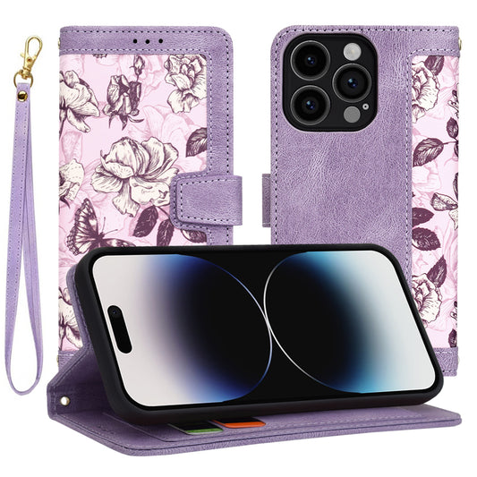 Hülle für Apple iPhone 14 Pro, Techsuit, FlipCraft, Lila