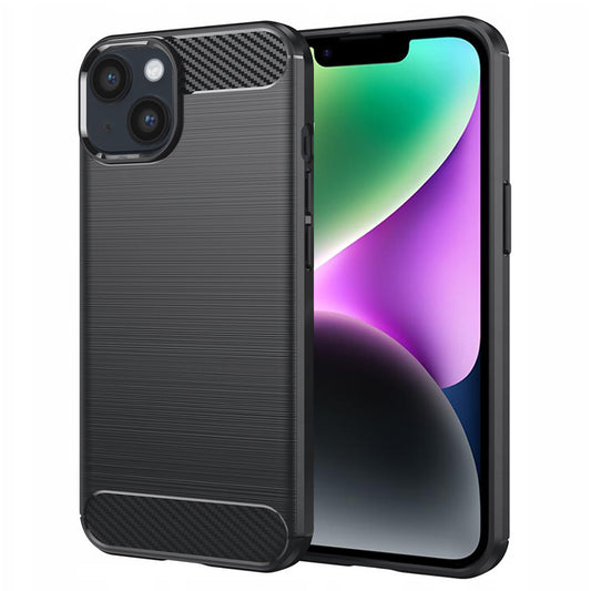 Coque pour Apple iPhone 14, Techsuit, Carbone, Noire
