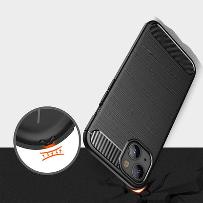 Hülle für Apple iPhone 14, Techsuit, Carbon, Schwarz