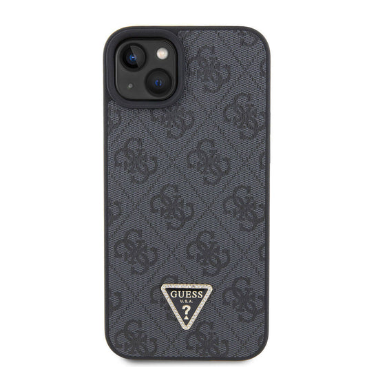 Custodia per Apple iPhone 15 / 14, Guess, Crossbody 4G Metal Logo, Nera
