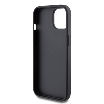 Étui pour Apple iPhone 15, Guess, Logo Métal Or 4G, Gris