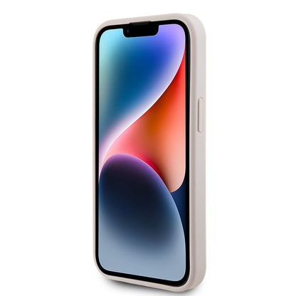 Custodia per Apple iPhone 15, Guess, 4G Metal Gold Logo, Rosa