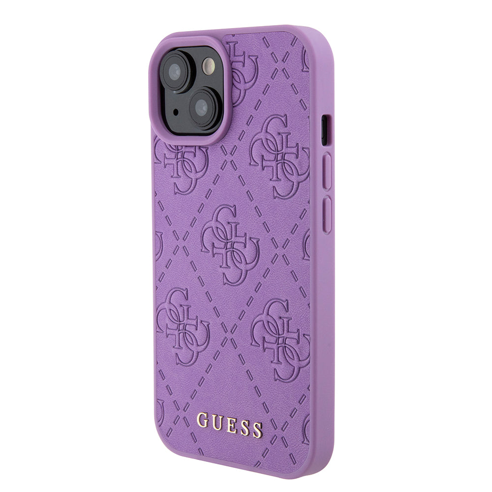 Custodia per Apple iPhone 15, Guess, 4G Stamped, Lilla Chiaro