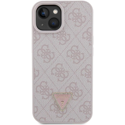 Étui pour Apple iPhone 15, Guess, 4G Triangle Strass, Rose