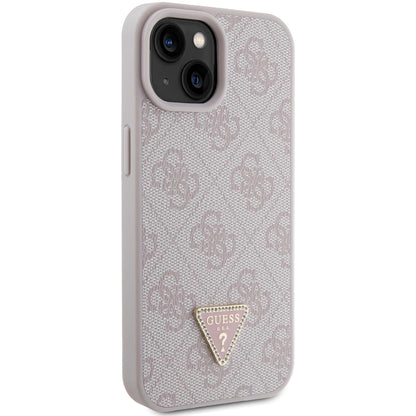 Étui pour Apple iPhone 15, Guess, 4G Triangle Strass, Rose