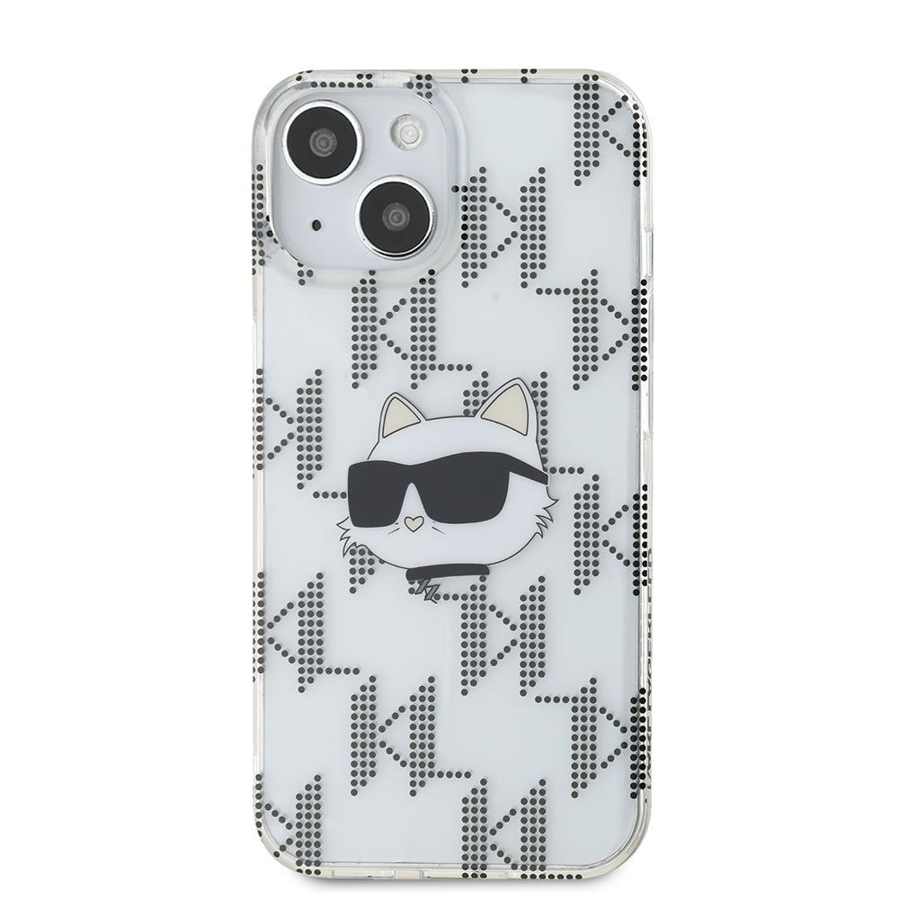 Étui pour Apple iPhone 15, Karl Lagerfeld, IML Electroplated Choupette Head, Transparent
