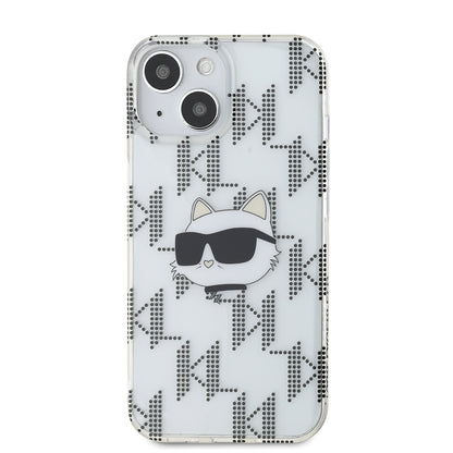 Étui pour Apple iPhone 15, Karl Lagerfeld, IML Electroplated Choupette Head, Transparent