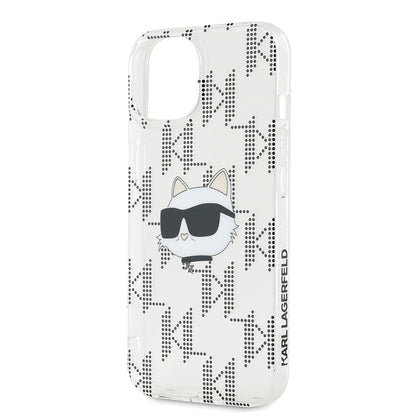 Étui pour Apple iPhone 15, Karl Lagerfeld, IML Electroplated Choupette Head, Transparent