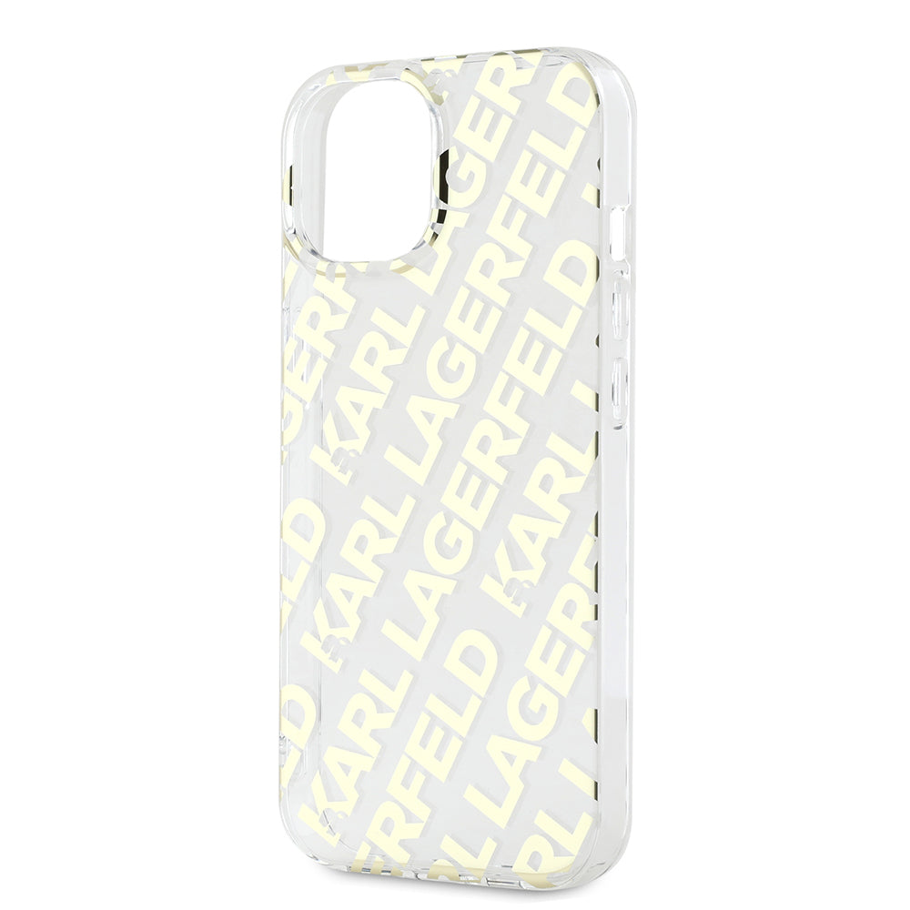 Étui pour Apple iPhone 15, Karl Lagerfeld, IML Luxury Gold Fullover Logo, Doré